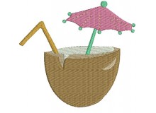 Stickdatei - Schirmchen Drink Kokosnuss